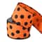 2.5" x 6.6yd. Orange with Black Glitter Dots Wired Faux Linen Ribbon by Celebrate It®